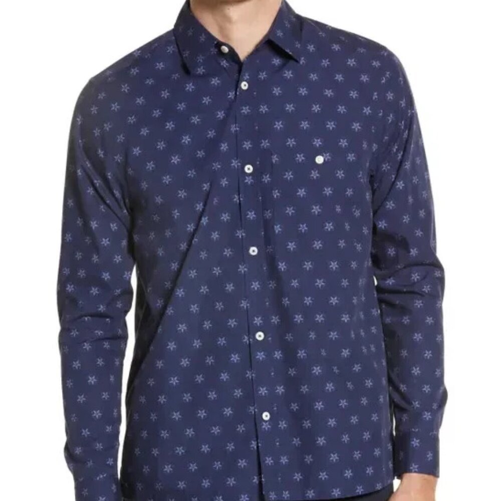 NWT Ted Baker Lodon Men's Ilenka Floral Geo Print Cotton Shirt Size 2XL